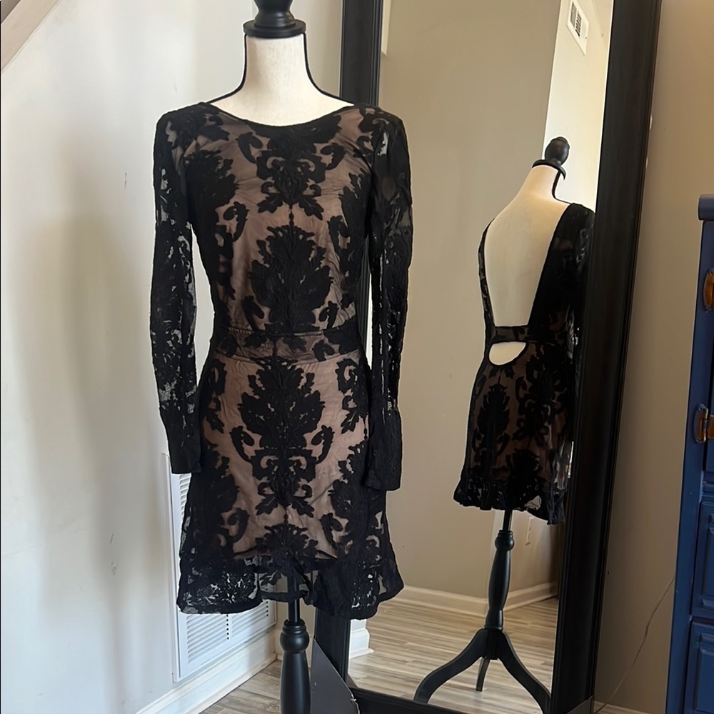 For Love And Lemons San Marco Black Lace Dress